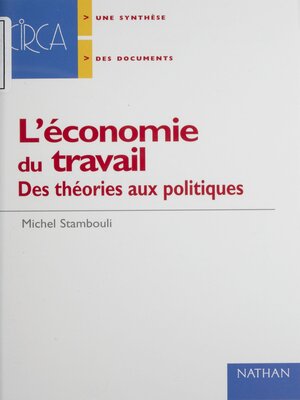 cover image of L'économie du travail